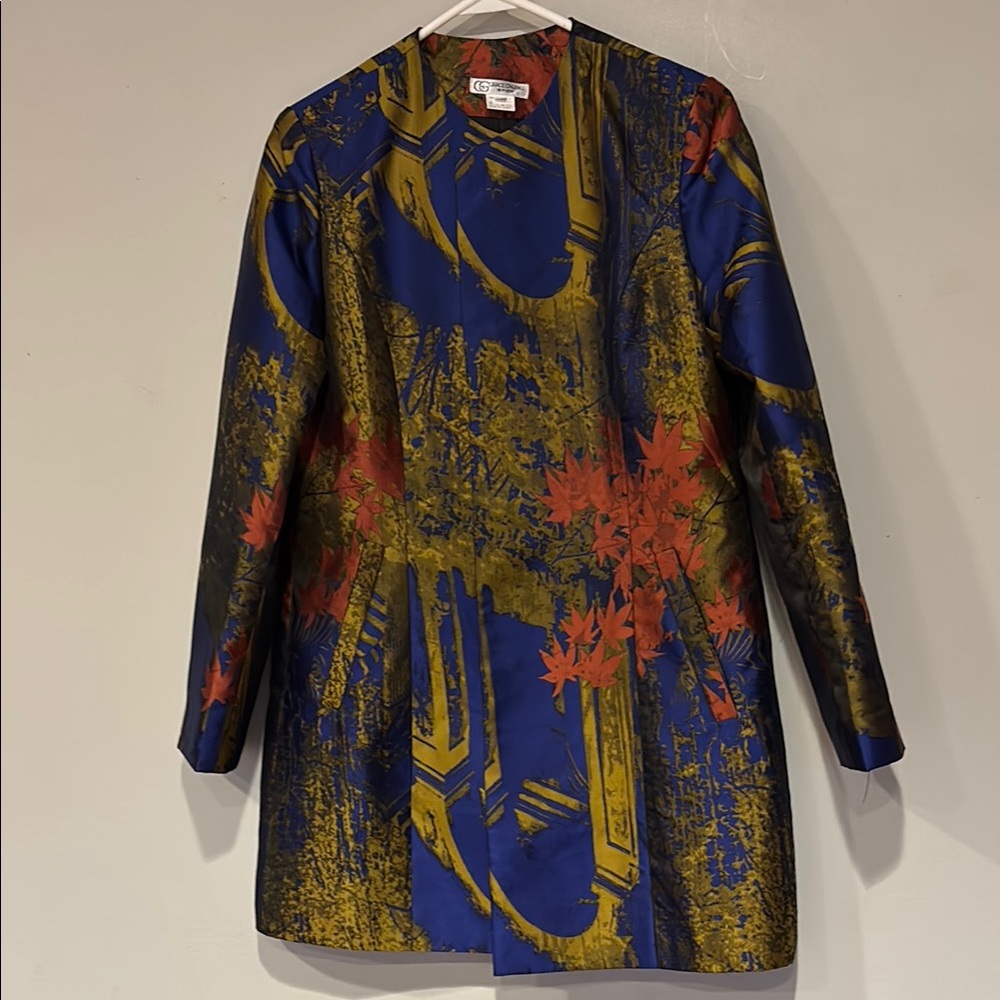 Grace Chuang New York Elegant Blue and Gold Women's Coat M